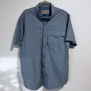 Duluth Trading Co. Men's Sol Survivor Short Sleeve Shirt Men’s Large Blue Button